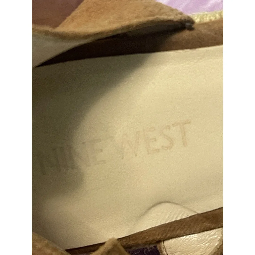 Nine West‎ Women's Espadrille Wedge Dress Sandals Brown Size:7.5 S-684